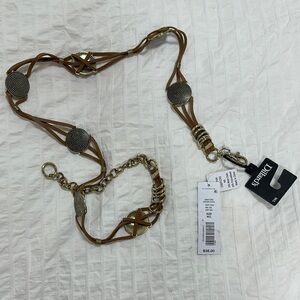 Brown and Gold Leather Belt